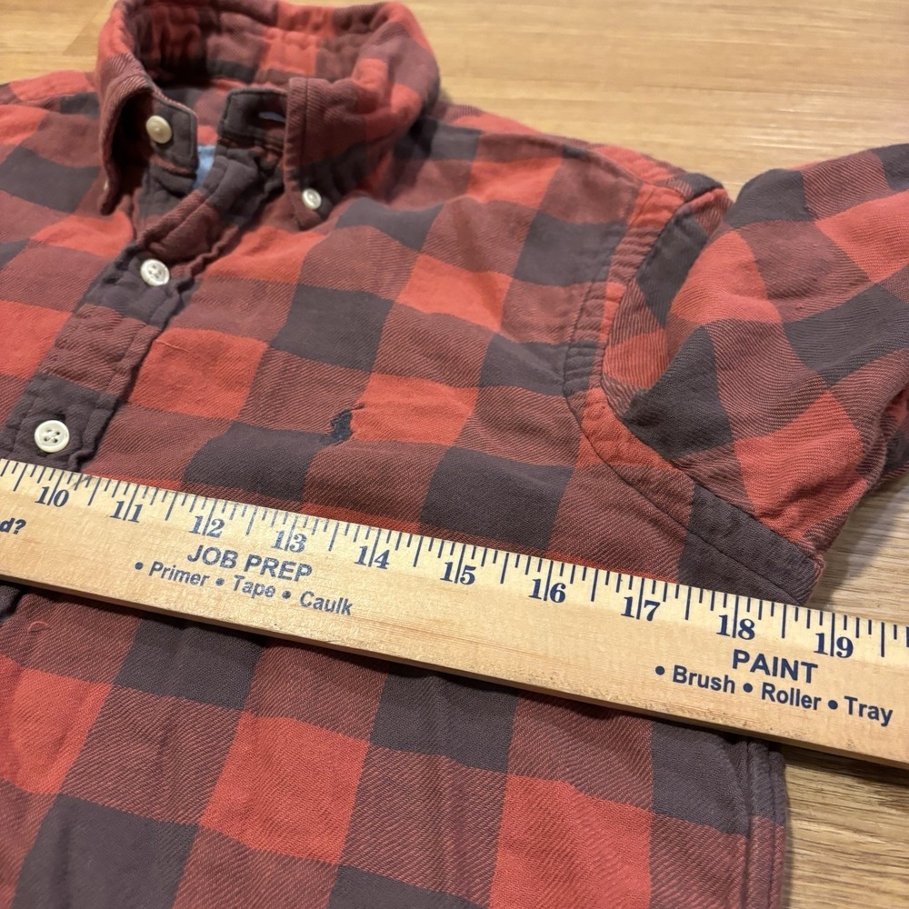 Polo Ralph Lauren Flannel Shirt Men's Small Buffalo Plaid‎ Red/Black Lumberjack - Picture 13 of 15